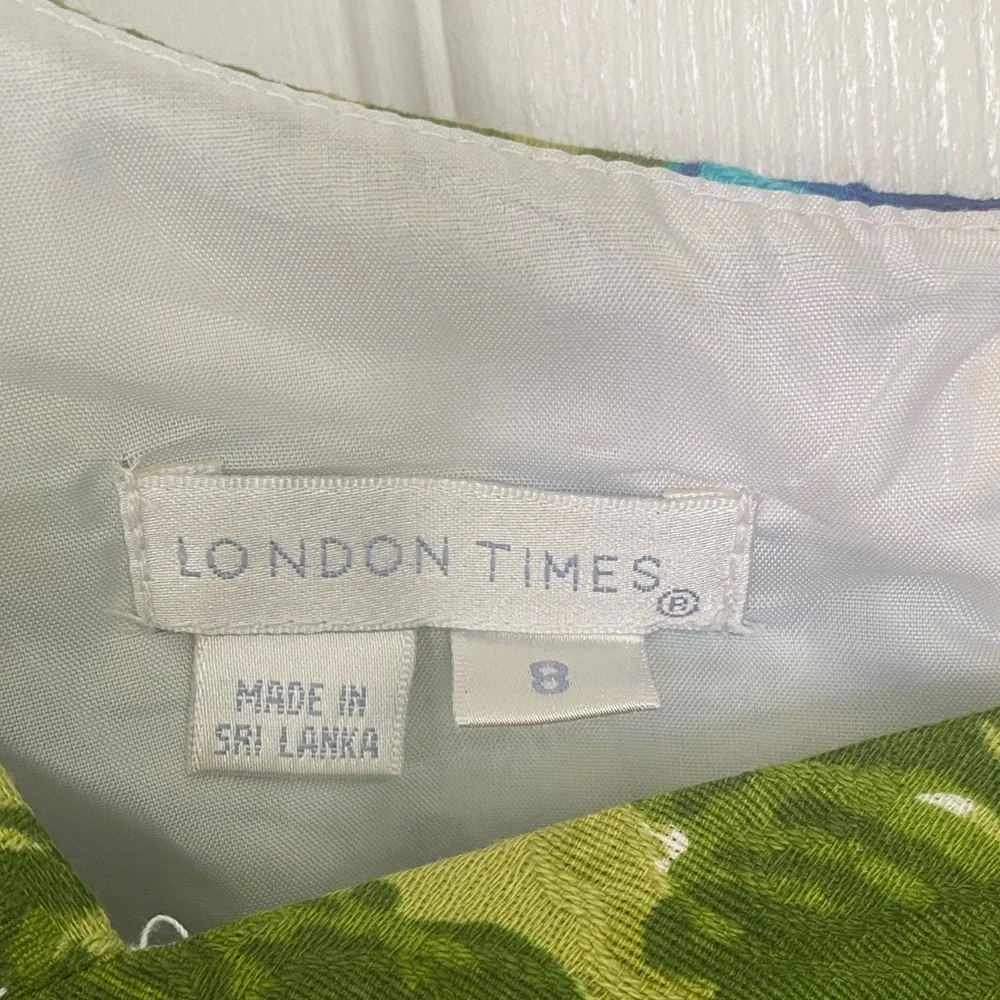 London Times Green and Blue Floral Dress - Picture 6 of 16